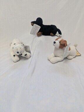 Vtg 1997 Stuffins Lumpys Gang 5" Mini Beans Dogs Dalmatian Jack Russel Dachshund